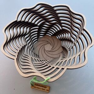 Balticbydesign Wooden Bowl with Spiral Pattern